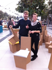 This cool pair produce stylish, ecological and I might add stable chairs made out of cardboard. www.vonPappe.com