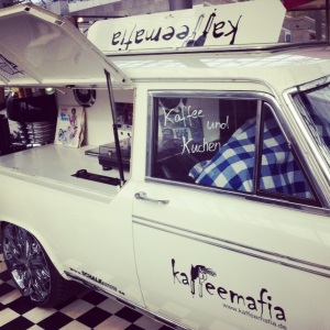 So impressed by this retro car now suped up to serve espressos and a turn table to entertain the crowd